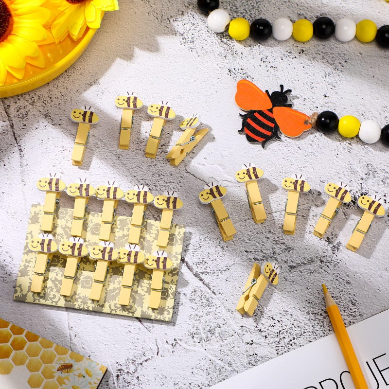 Unittype 51 Pcs Don't Say Baby Shower Game Supplies Include Bee Theme Baby Shower Sign and 50 Mini Bee Clothespins for Boys Girls Gender Reveal Baby Shower Prizes Game - Image 5
